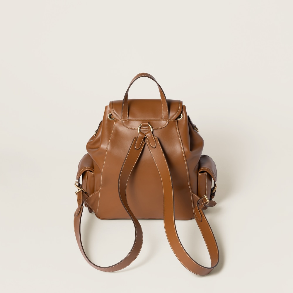 Miu Miu Leather backpack Cognac