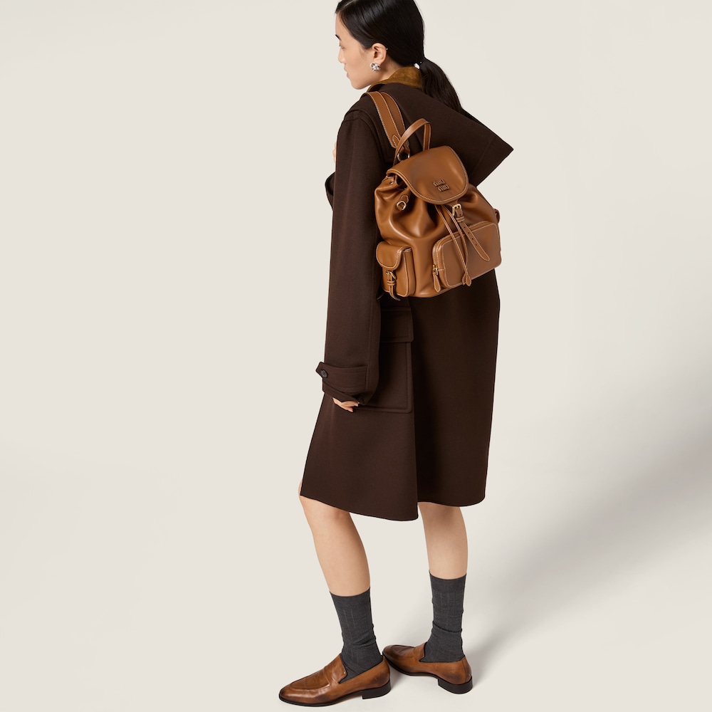 Miu Miu Leather backpack Cognac