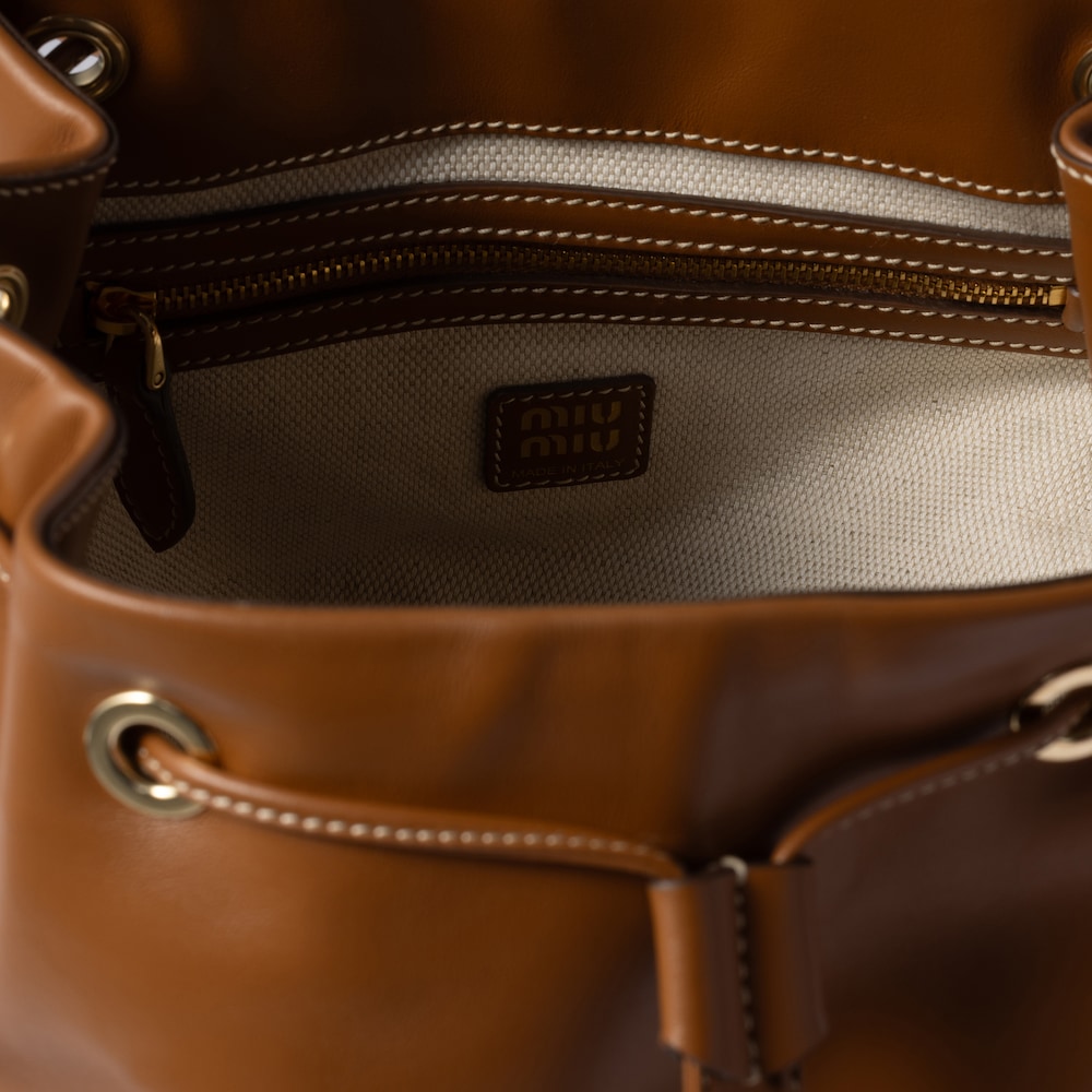 Miu Miu Leather backpack Cognac