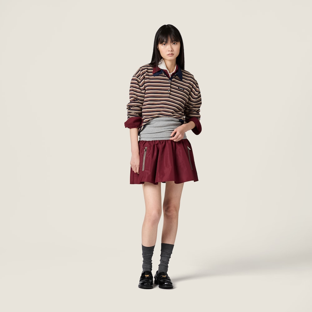 Miu Miu Technical fabric miniskirt Amaranth / Gray