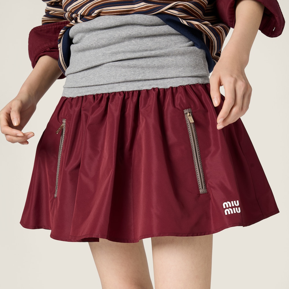 Miu Miu Technical fabric miniskirt Amaranth / Gray