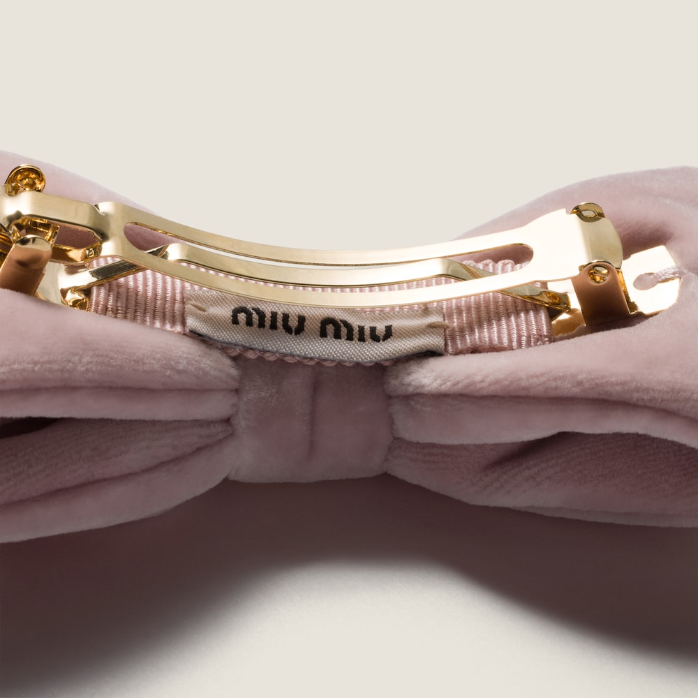 Miu Miu Velvet hair clip - Alabaster Pink