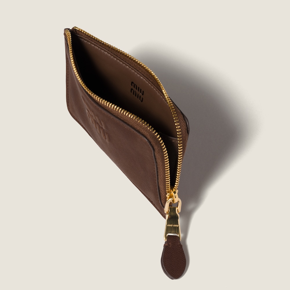 Miu Miu Nappa leather envelope card holder Briarwood