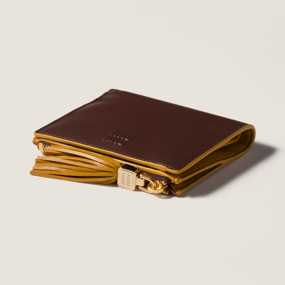 Miu Miu Small leather wallet Briarwood / Whisky