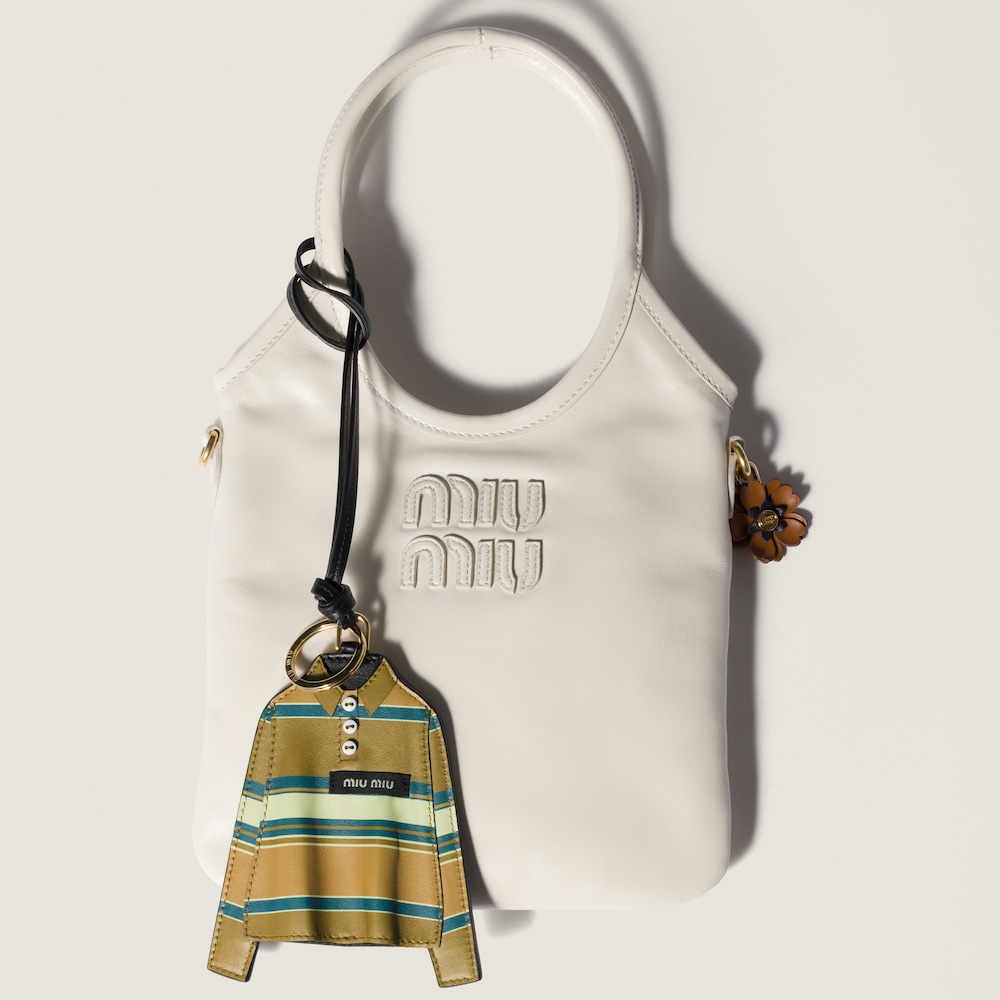 Miu Miu Leather key ring trick - Mustard