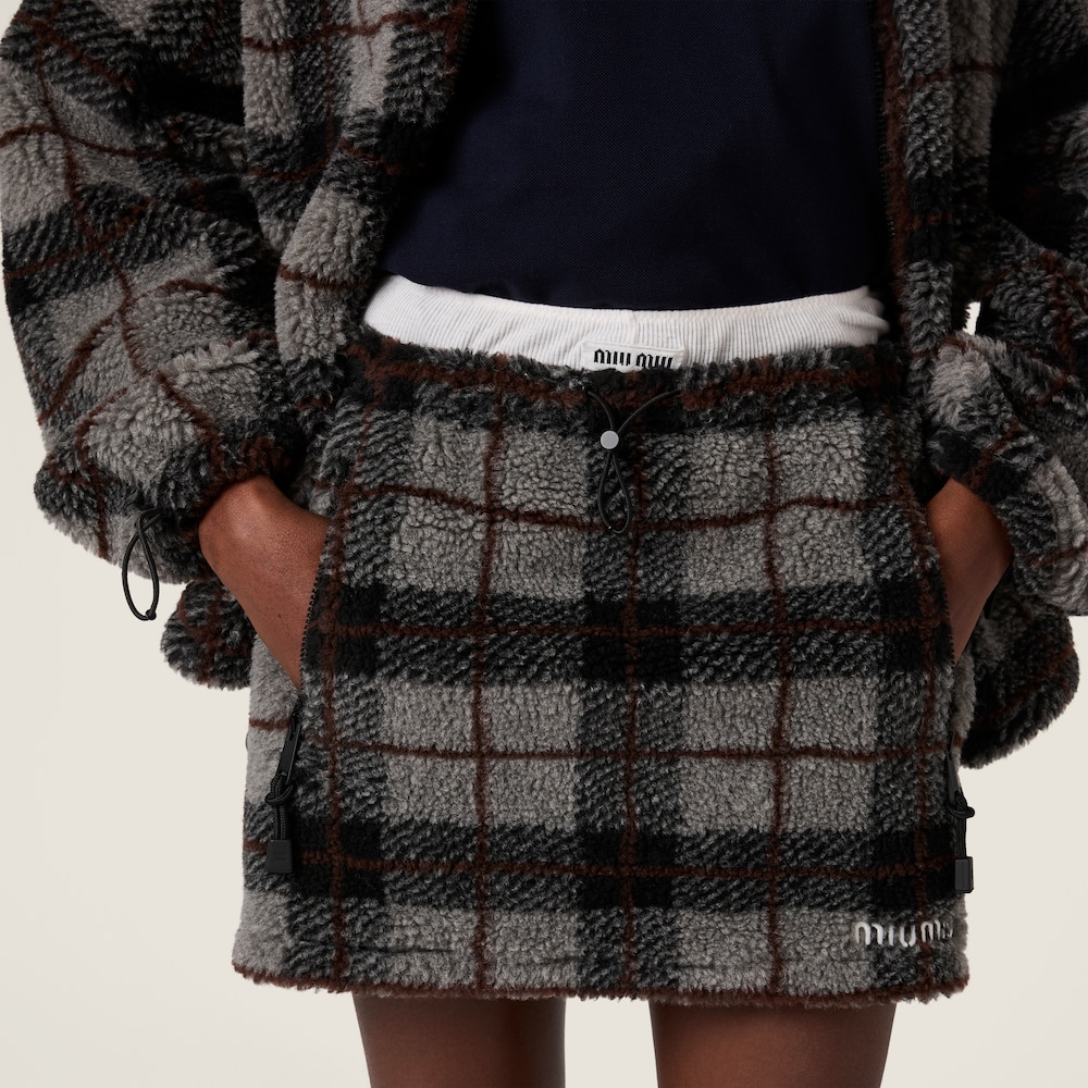 Miu Miu Checked teddy miniskirt Gray / Black
