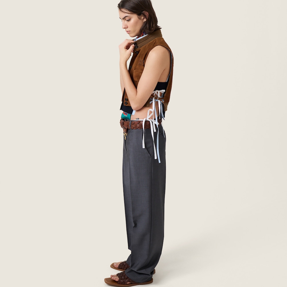 Miu Miu Kid mohair pants Anthracite Gray