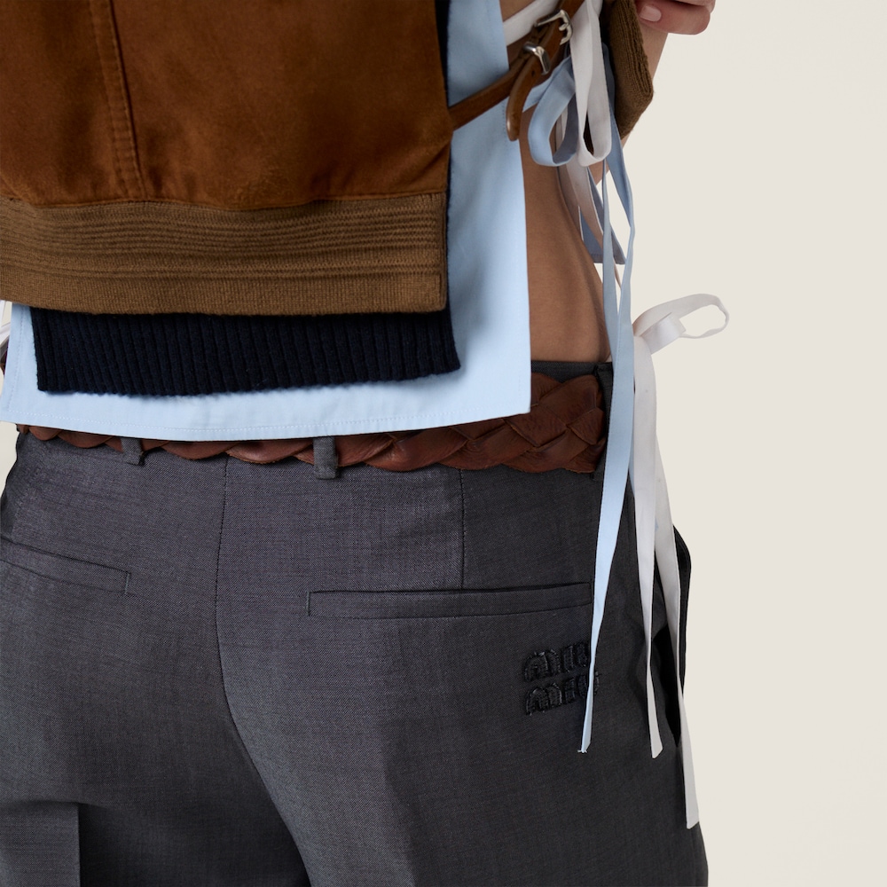 Miu Miu Kid mohair pants Anthracite Gray