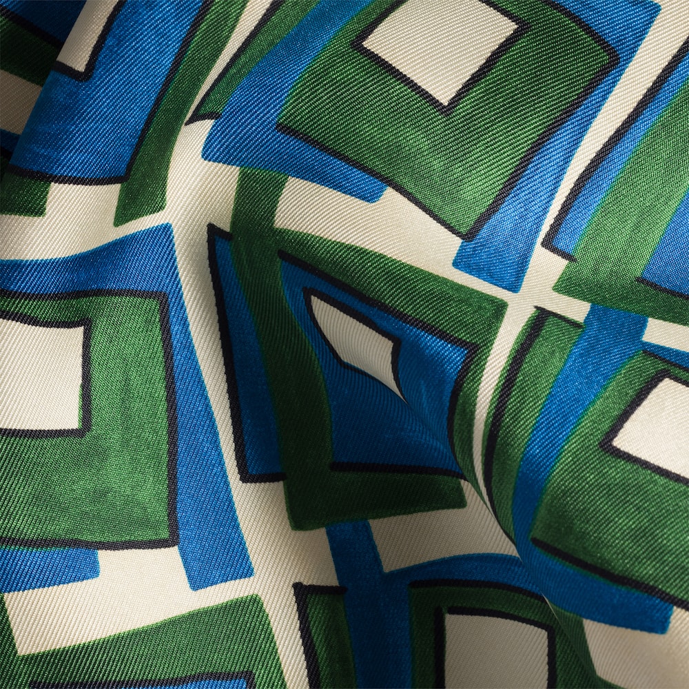 Miu Miu Printed silk scarf - Pink/Laurel Green