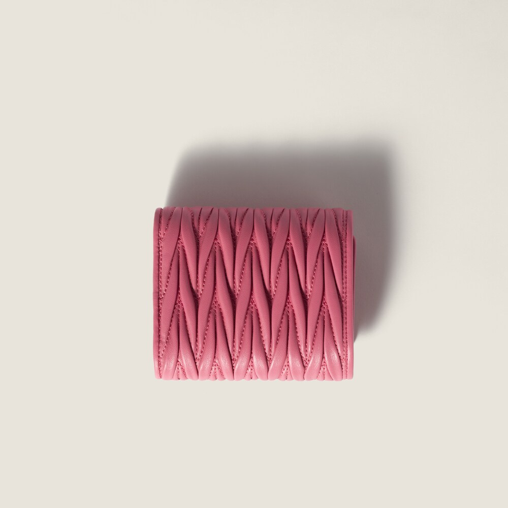 Miu Miu Small matelassé nappa leather wallet Begonia Pink