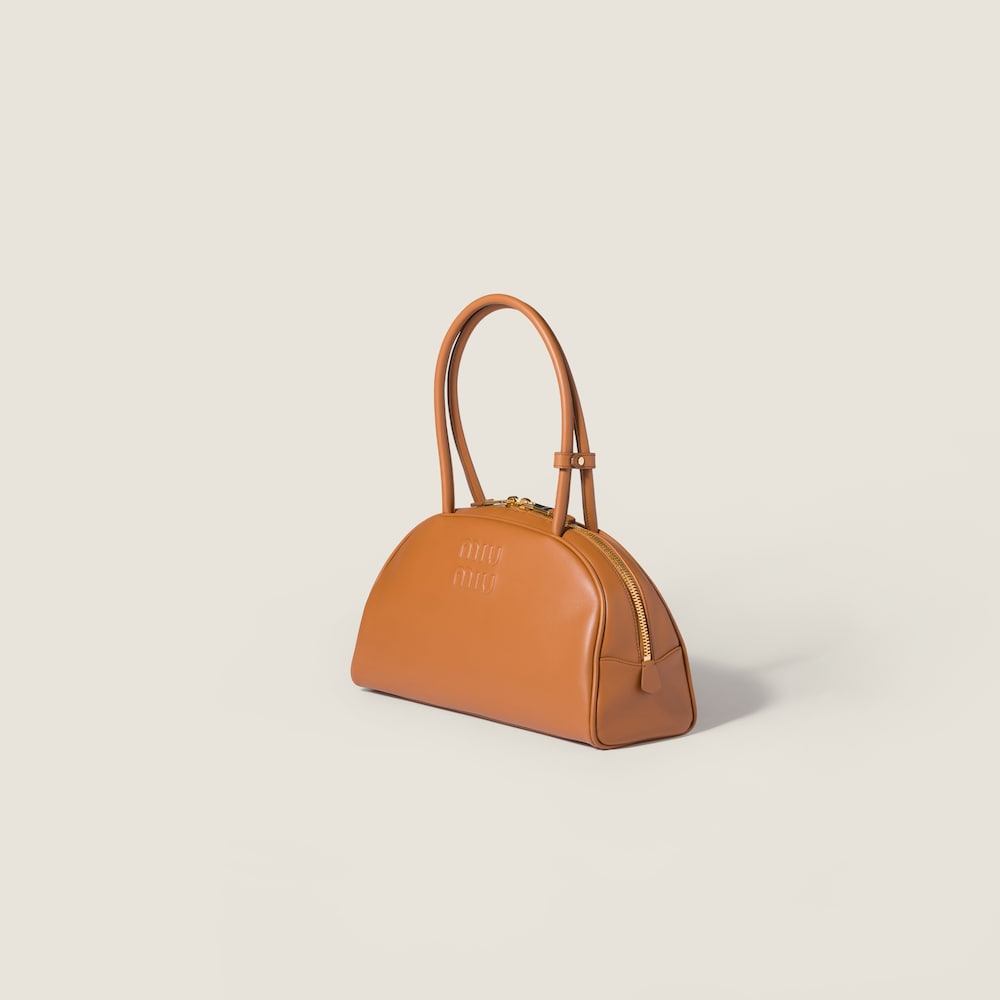 Miu Miu Beau leather bag Cognac