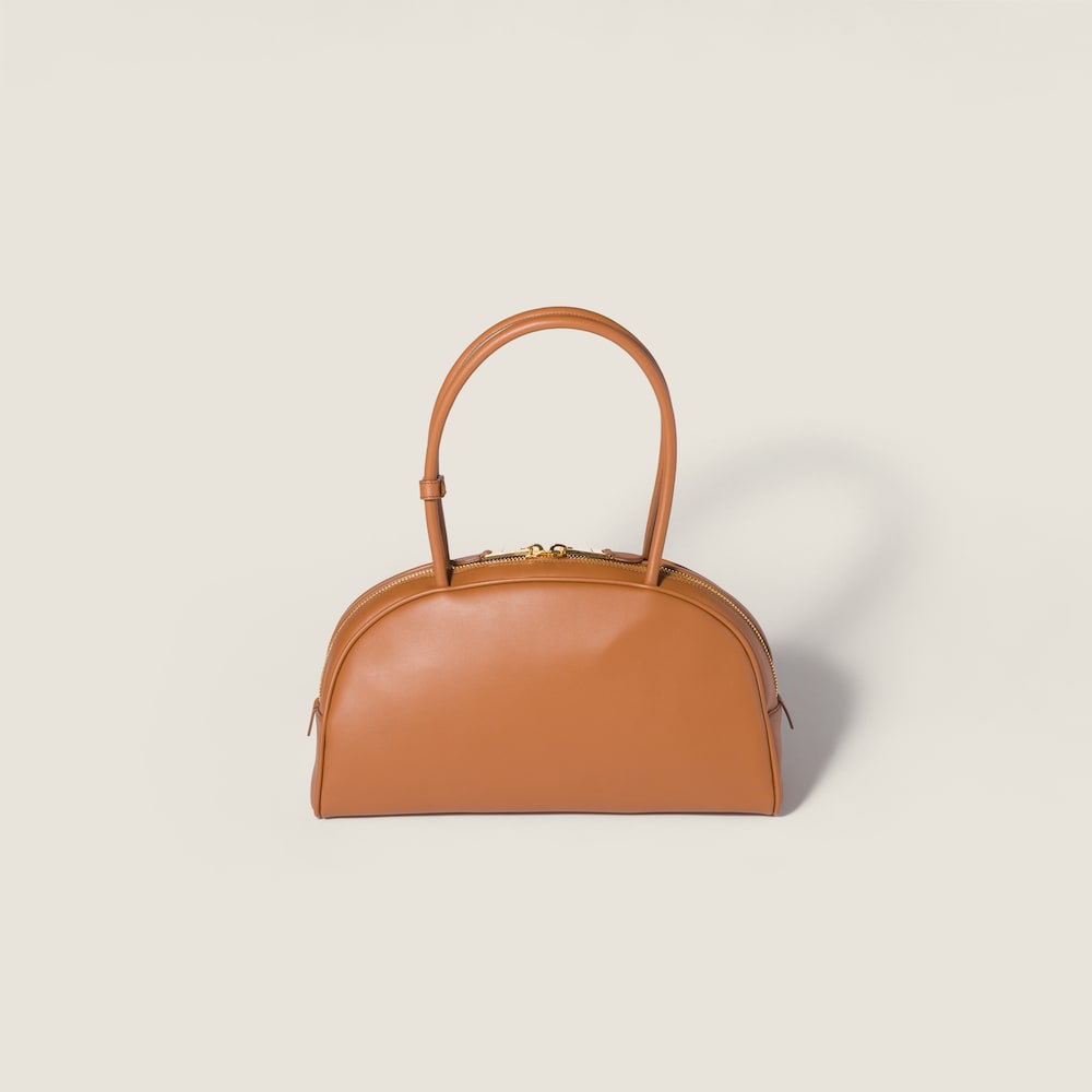Miu Miu Beau leather bag Cognac