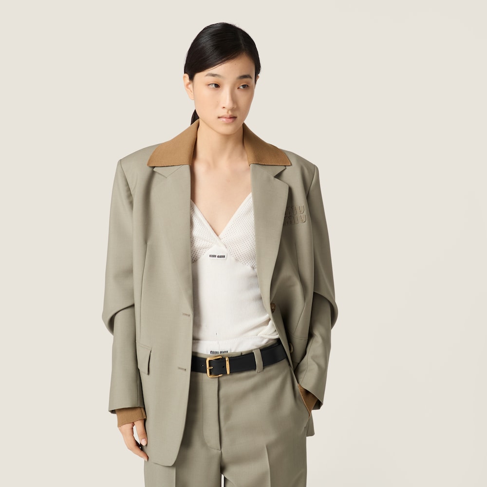 Miu Miu Kid mohair pants Beige