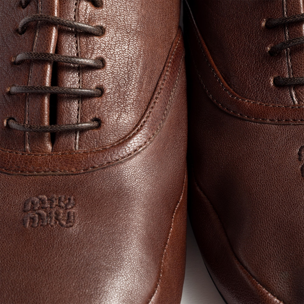 Miu Miu Nappa leather laced shoes Briarwood