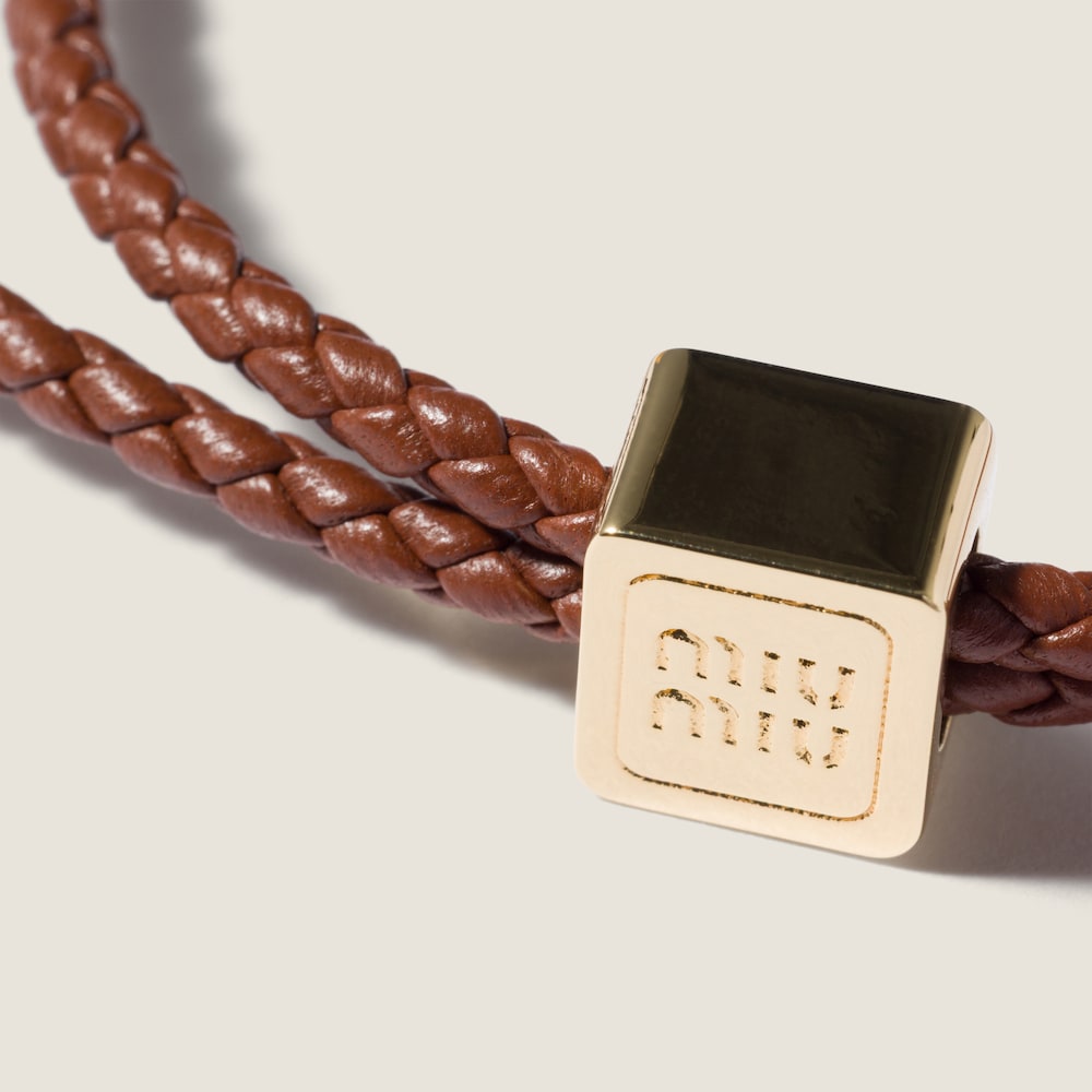 Miu Miu Leather bracelet Cognac