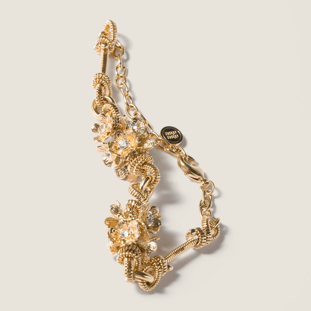 Miu Miu Metal bracelet with crystals Gold / Crystal
