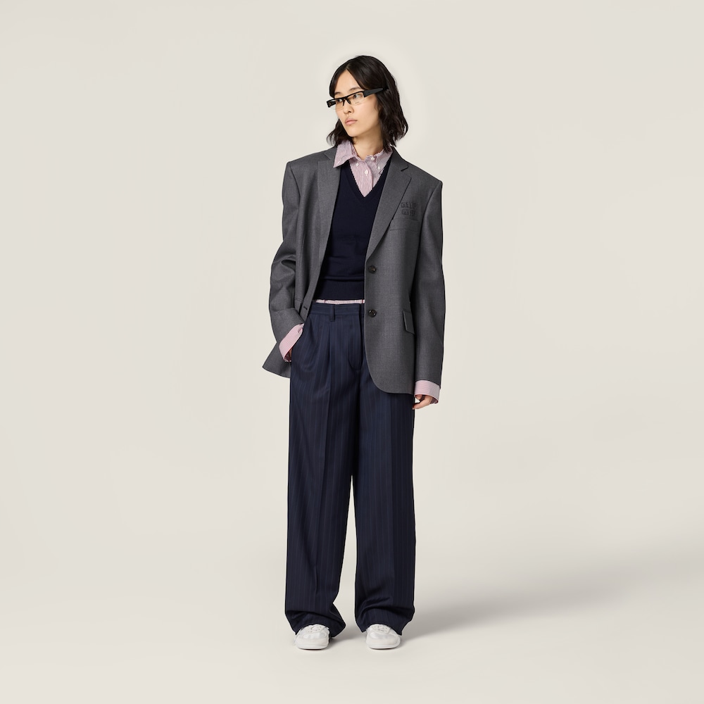 Miu Miu Pinstriped pants Navy