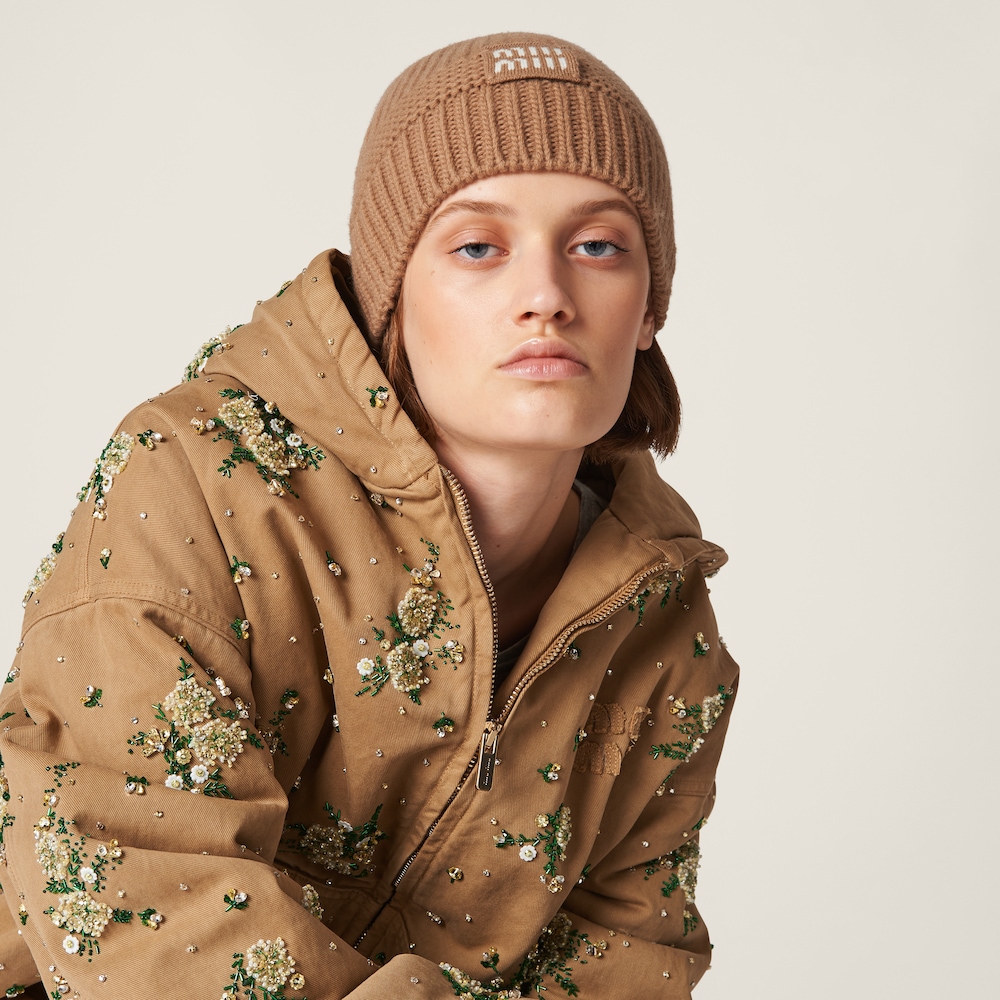 Miu Miu Wool and cashmere beanie - Camel Brown