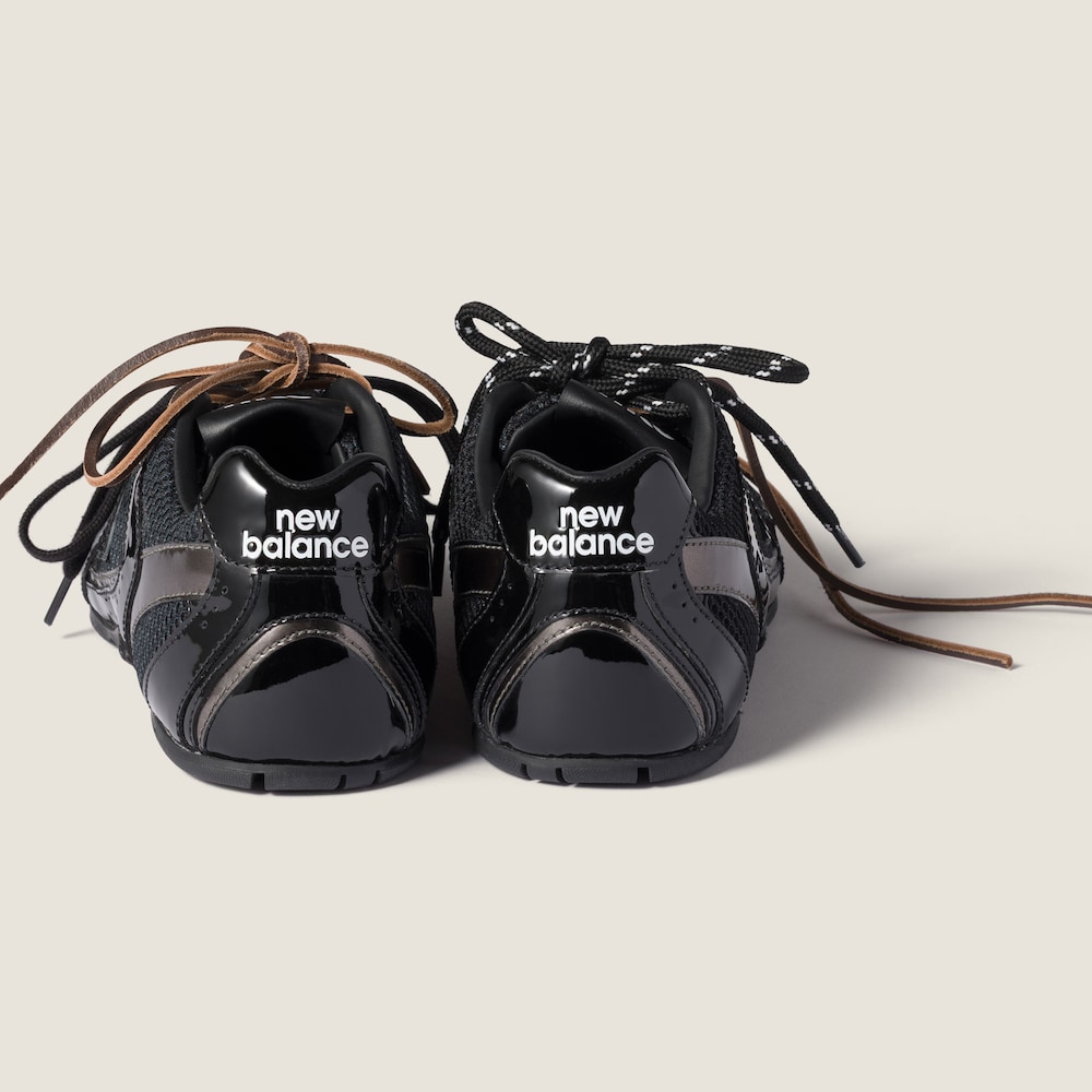 Miu Miu New Balance X Miu Miu 530 SL patent leather and mesh sneakers Black / Anthracite Gray