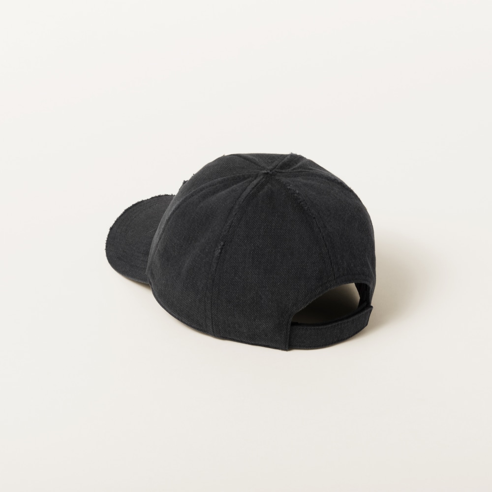 Miu Miu Denim baseball cap - Black