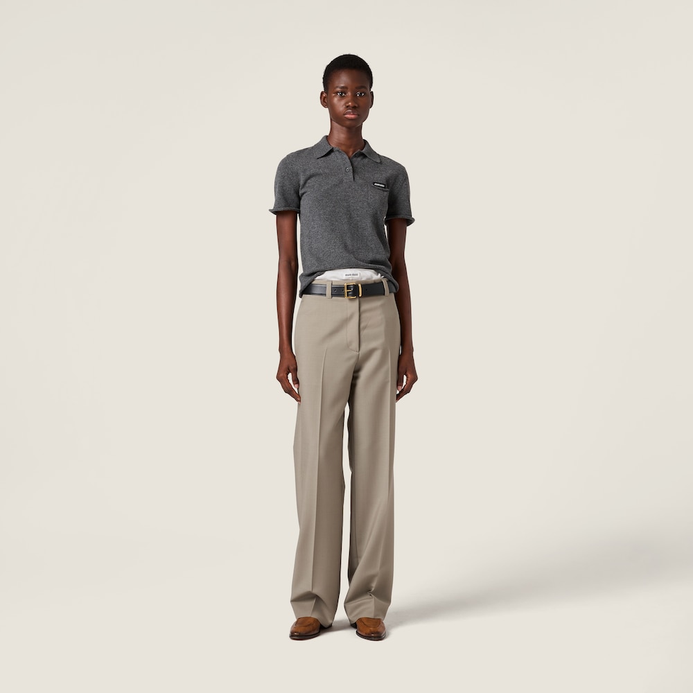 Miu Miu Cashmere polo shirt Slate Gray