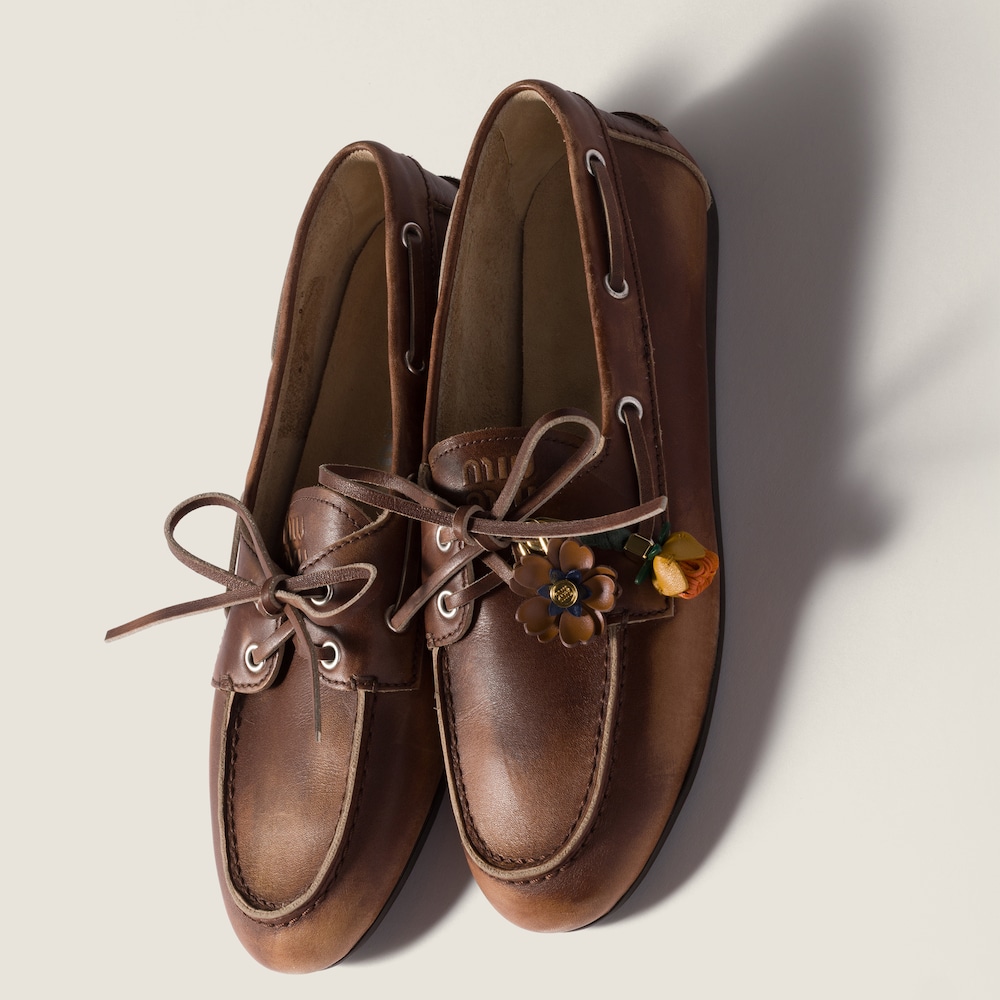 Miu Miu Leather micro trick - Cognac/Baltic Blue