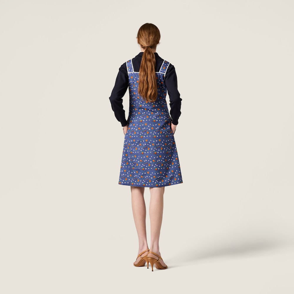 Miu Miu Poplin dress Navy Blue / Orange