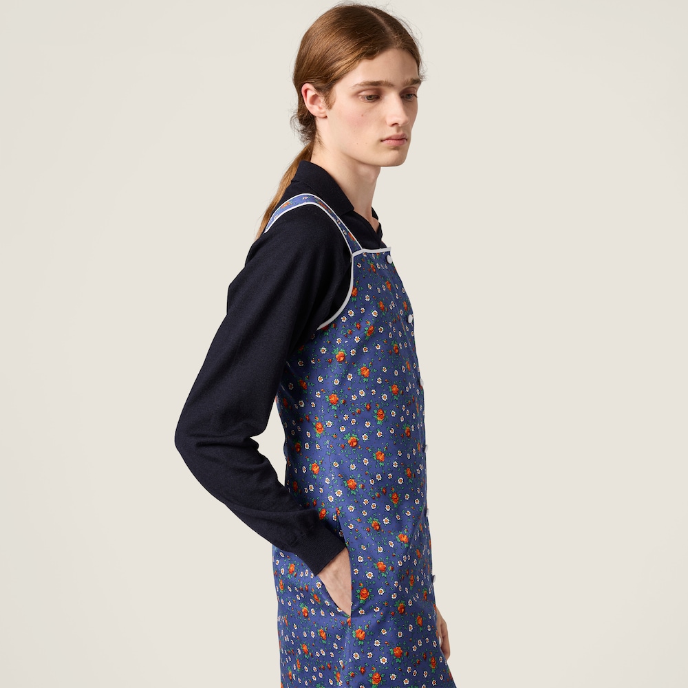 Miu Miu Poplin dress Navy Blue / Orange