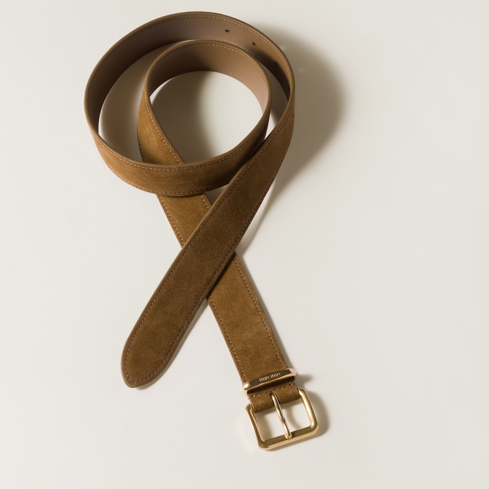 Miu Miu Suede belt - Olive Green