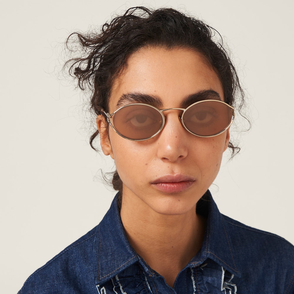 Miu Miu Logo sunglasses - Rose gold lenses