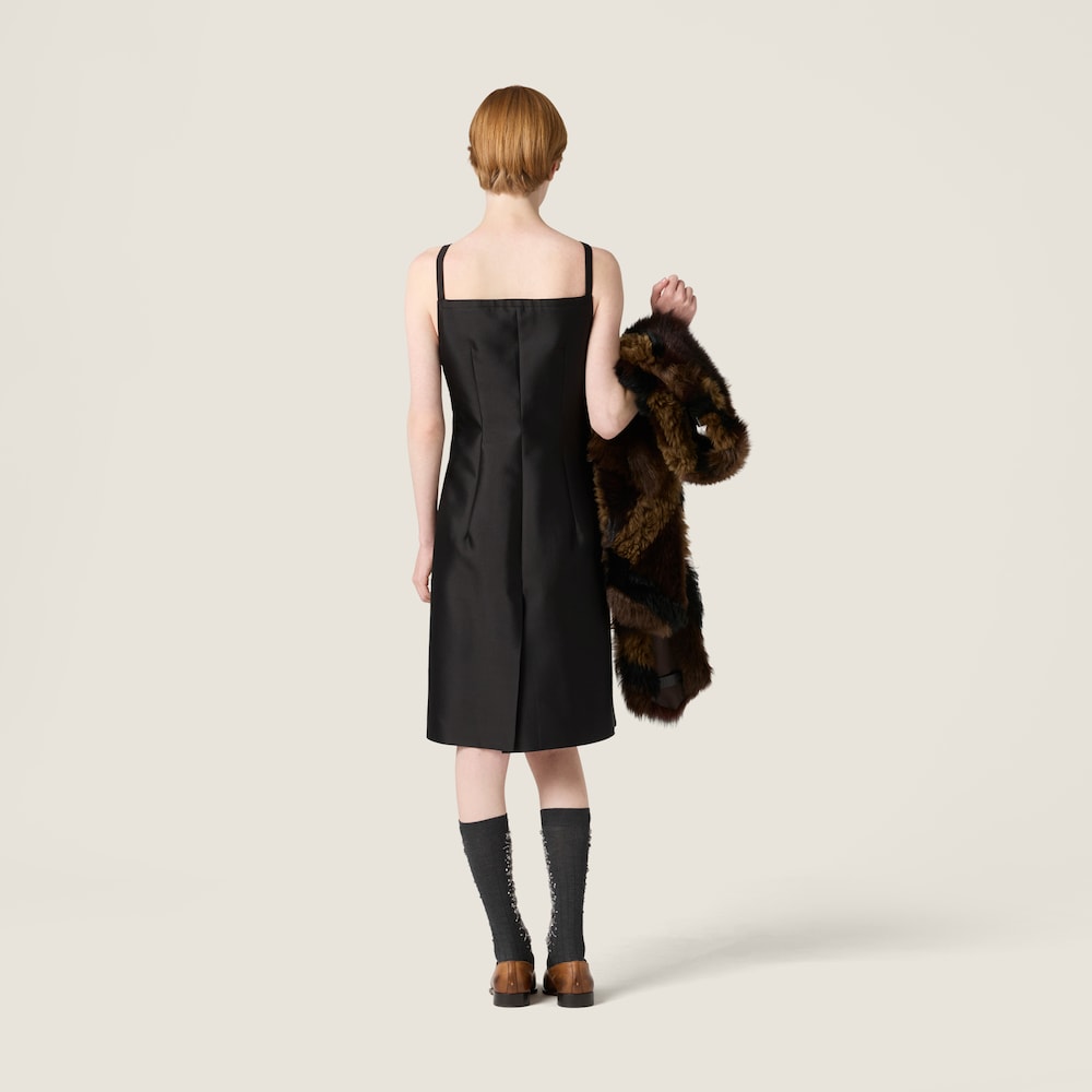Miu Miu Silk and wool mini-dress Black