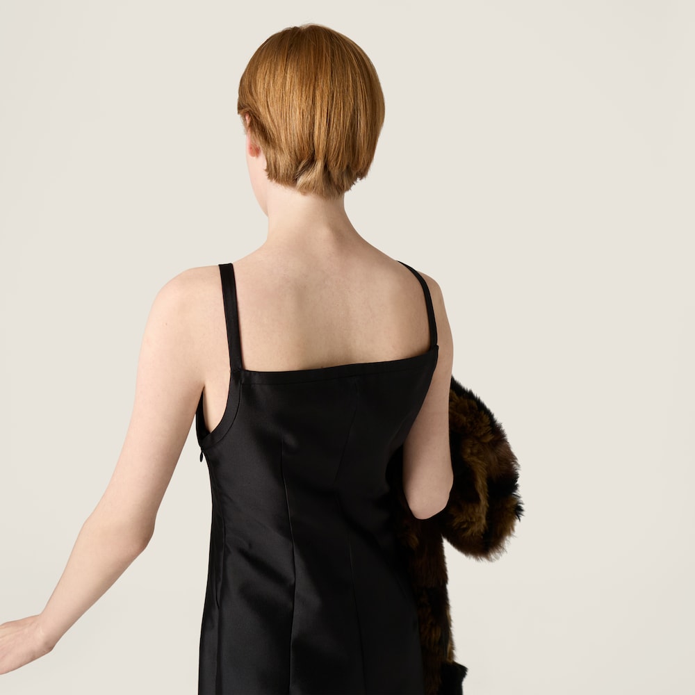 Miu Miu Silk and wool mini-dress Black