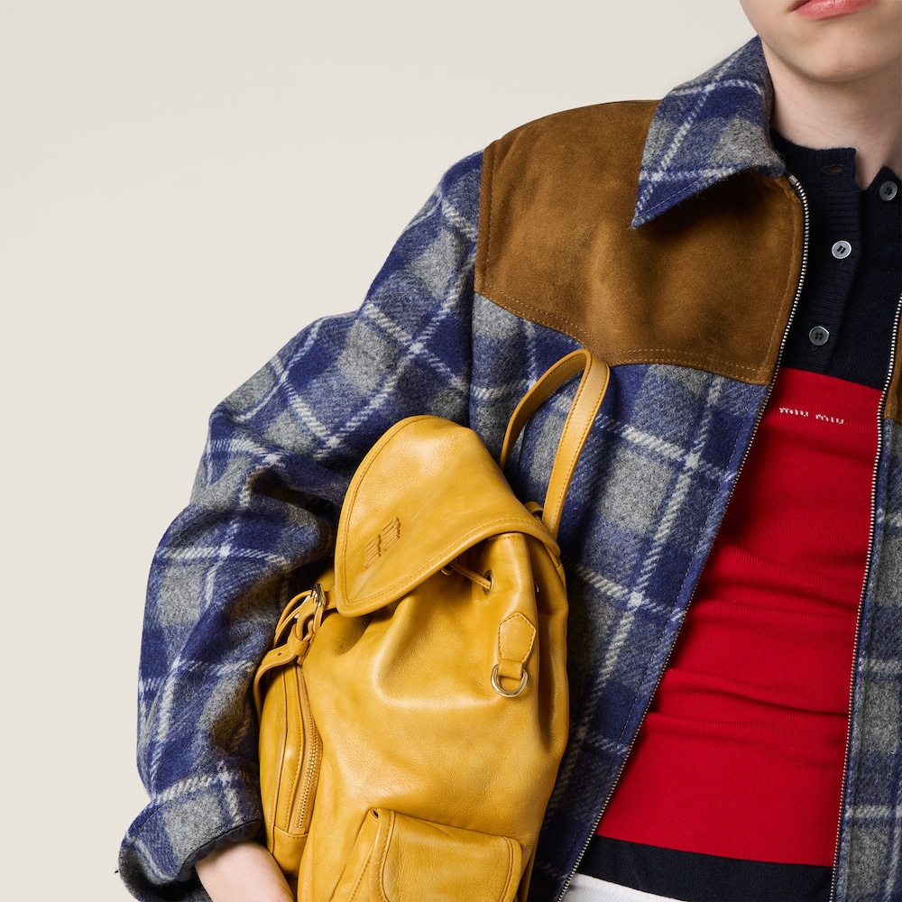 Miu Miu Checked blouson jacket Slate / LightBlue