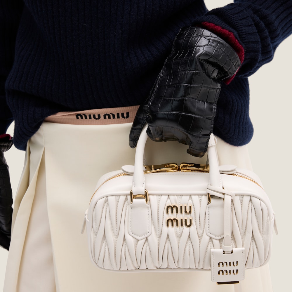 Miu Miu Arcadie matelassé nappa leather bag White