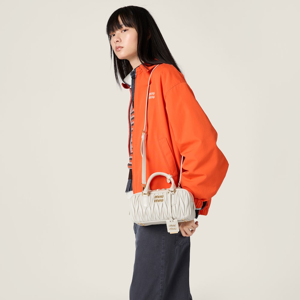 Miu Miu Arcadie matelassé nappa leather bag White