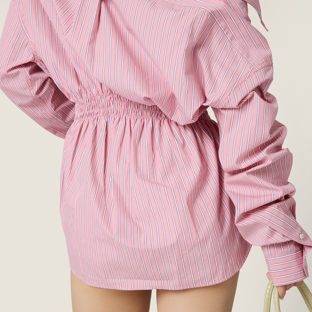 Miu Miu Striped poplin dress Pink