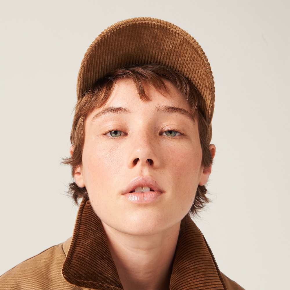 Miu Miu Velvet baseball cap - Cinnamon
