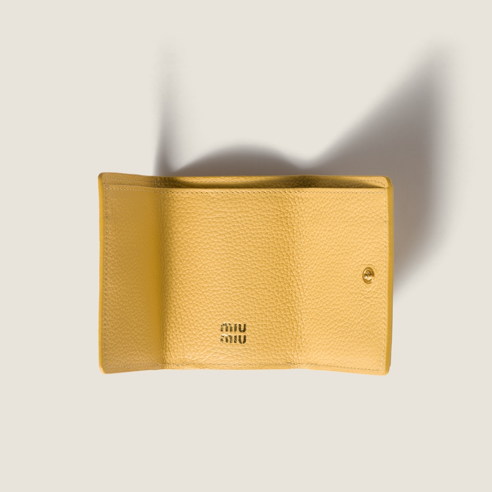 Miu Miu Small leather wallet Yellow