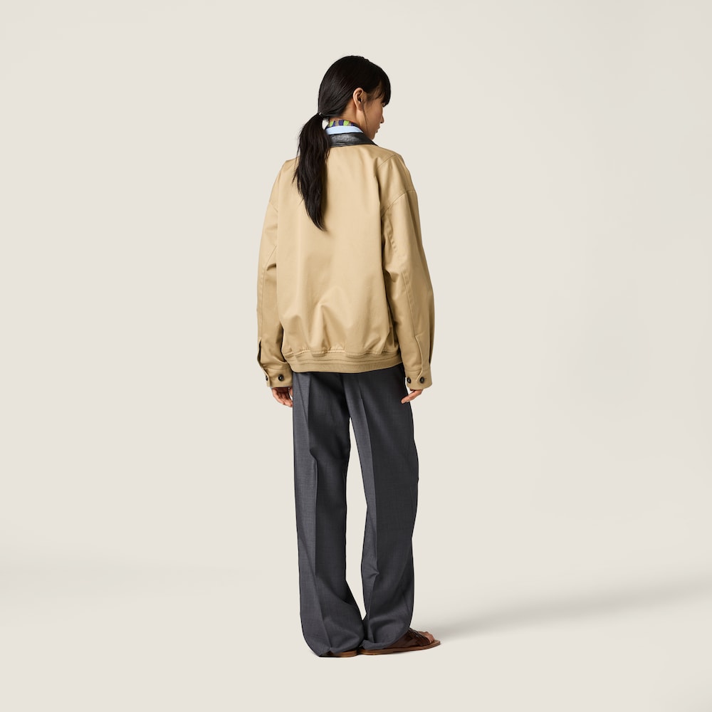 Miu Miu Chino and leather bomber jacket Cord