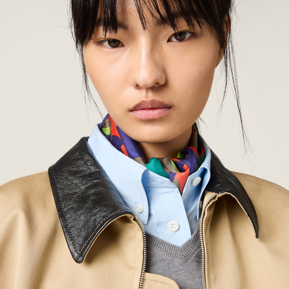 Miu Miu Chino and leather bomber jacket Cord
