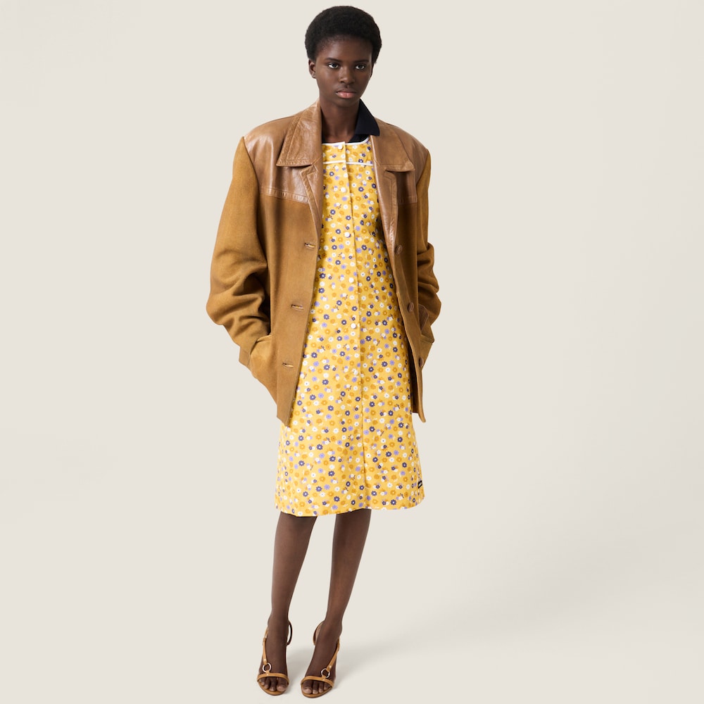 Miu Miu Poplin dress Yellow / Purple