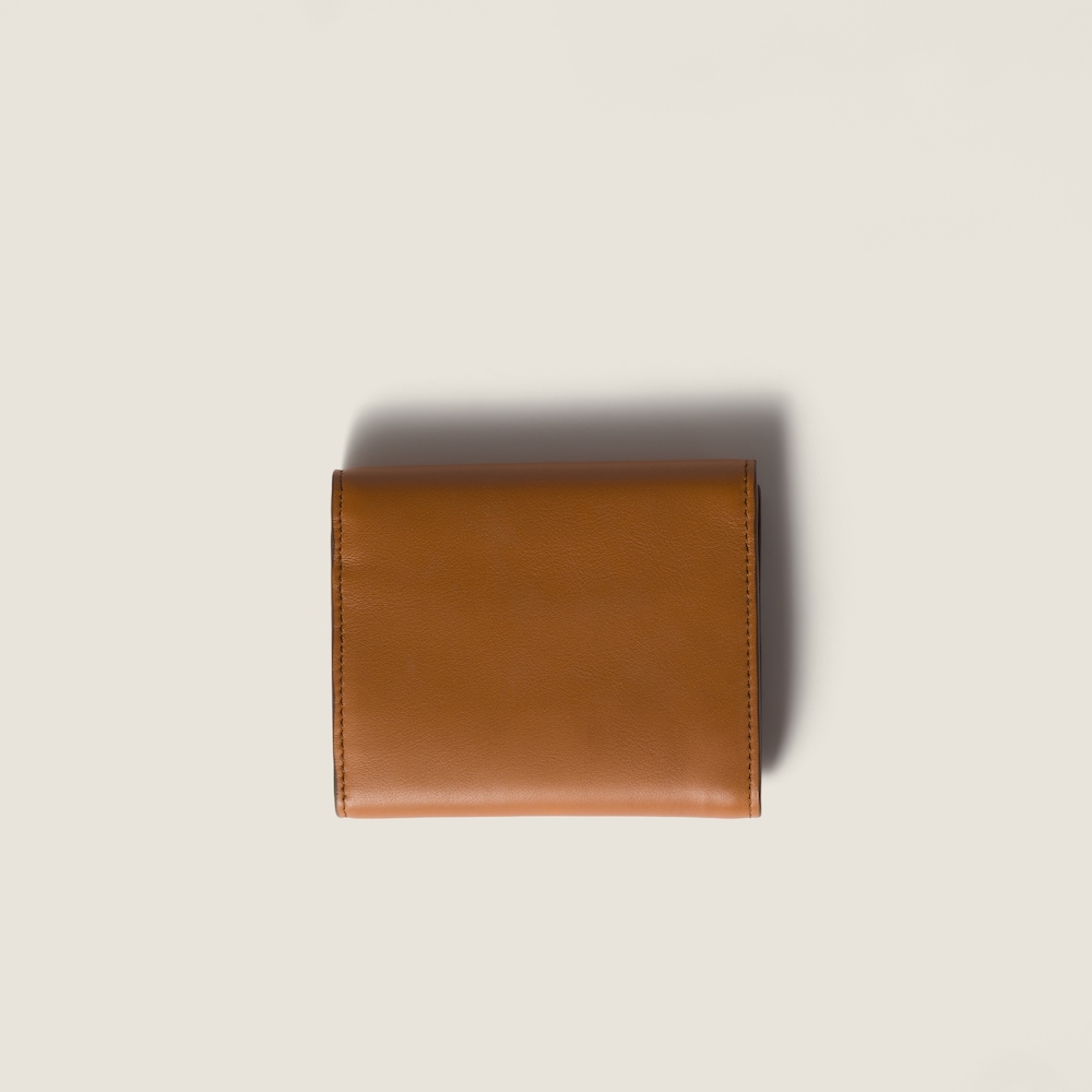 Miu Miu Small leather wallet Cognac / Palisander