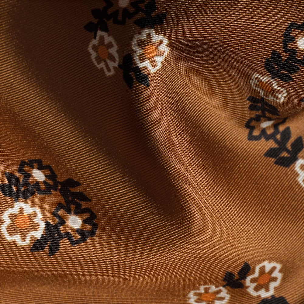 Miu Miu Printed silk scarf - Cognac