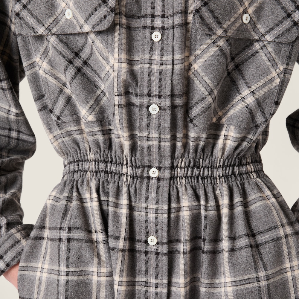 Miu Miu Flannel mini-dress Slate Gray