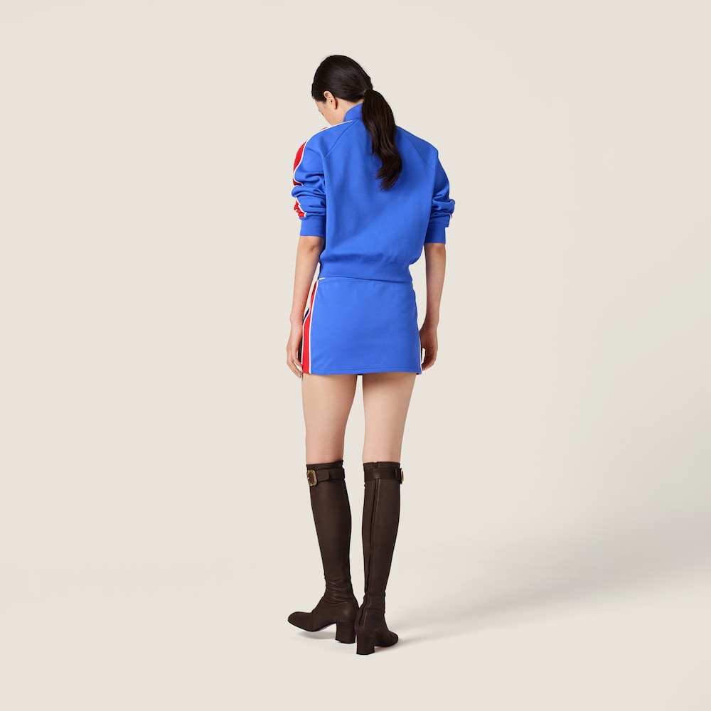 Miu Miu Technical yarn miniskirt Bright Blue / Red