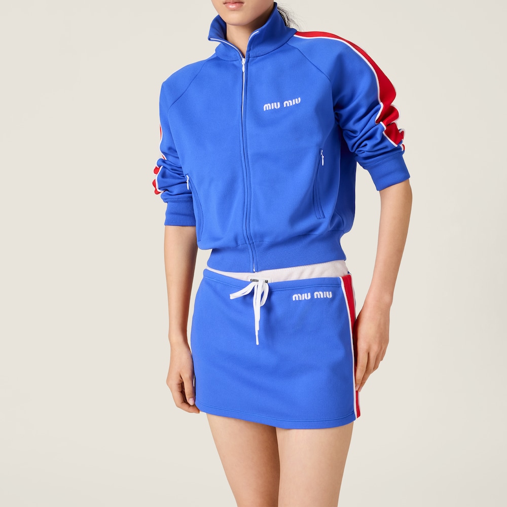 Miu Miu Technical yarn miniskirt Bright Blue / Red
