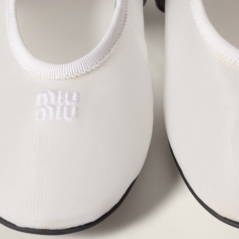 Miu Miu Mesh fabric ballerinas White