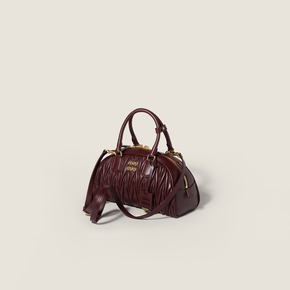 Miu Miu Arcadie matelassé nappa leather bag Burgundy