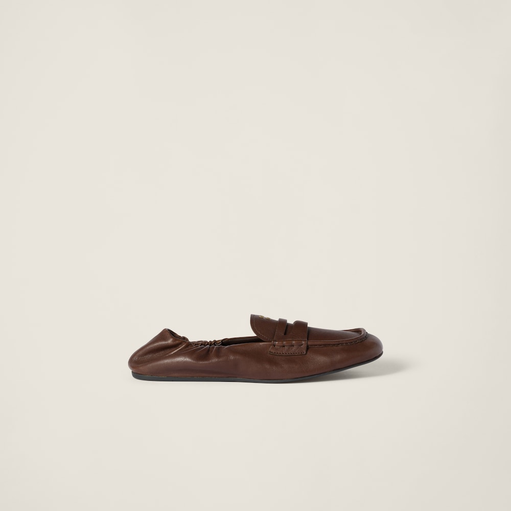 Miu Miu Ruches nappa leather loafers Briarwood