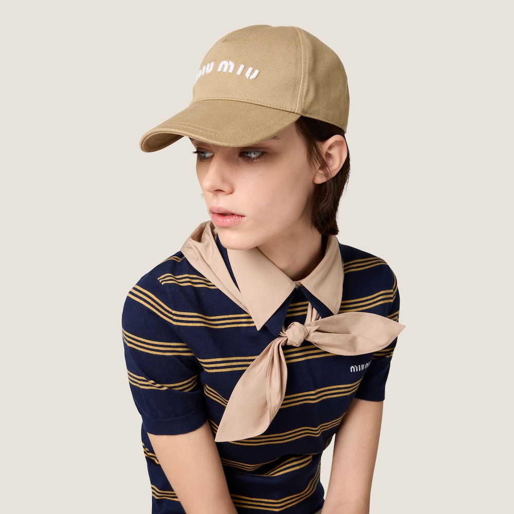 Miu Miu Drill baseball cap - Khaki/White